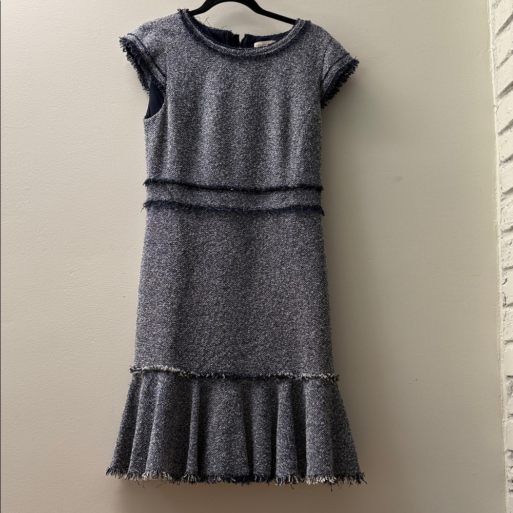 Rebecca Taylor Navy and Cream Tweed Dress